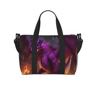 Phayah Purple Inferno Dragon - Bolsa de viaje para fin de semana, gimnasio, para mujeres y niñas, resistente al agua, color negro, talla única, Negro, One Size