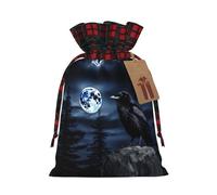 PHAYAH Raven In The Night - Bolsa de regalo de Navidad con cordón para cumpleaños, aniversarios y fiestas, dulces y bolsas de almacenamiento
