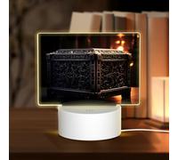 PHAYAH Rectángulo The Mysterious Music Box Pattern Acrílico USB Luz nocturna Luz de habitación