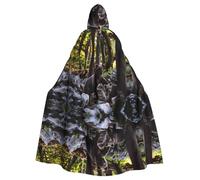 PHAYAH Rge And Small - Capa con capucha para adultos, diseño de osos negros para bailes de máscaras, cosplay, Halloween, bruja, fiesta de Navidad