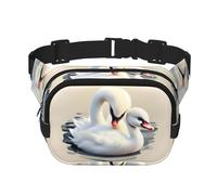Phayah Riñonera con bonito patrón de cisne para hombres y mujeres, riñonera para viajes, senderismo, correr, deportes al aire libre