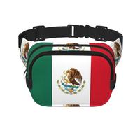 Phayah Riñonera con correa ajustable para hombre y mujer, diseño de bandera de México para exteriores, entrenamiento, viajes, casual, correr, senderismo, ciclismo