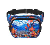 Phayah Riñonera con diseño de flores en un camino extraño para hombres y mujeres, riñonera para viajes, senderismo, correr, deportes al aire libre