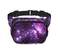 Phayah Riñonera con patrón de cielo estrellado morado para hombres y mujeres, riñonera para viajes, senderismo, correr, deportes al aire libre