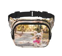 Phayah Riñonera con patrón de perro corriendo hacia ti para hombres y mujeres, riñonera para viajes, senderismo, correr, deportes al aire libre