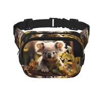 Phayah Riñonera con patrón de plantas de koala para hombres y mujeres, riñonera para viajes, senderismo, correr, deportes al aire libre
