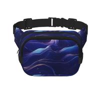 Phayah Riñonera con venas de mármol azul para hombres, mujeres, entrenamiento, viajes, casual, correr, senderismo, ciclismo, riñonera