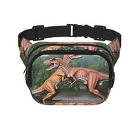 Phayah Riñonera de dinosaurio con patrón de duelo para hombres y mujeres, riñonera para viajes, senderismo, correr, deportes al aire libre
