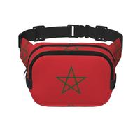 Phayah Riñonera de la bandera de Marruecos para hombre y mujer con correa ajustable para exteriores, entrenamiento, viajes, casual, correr, senderismo, ciclismo