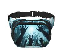 Phayah Riñonera Deep Woods con patrón de mano de monstruo para hombres y mujeres, riñonera para viajes, senderismo, correr, deportes al aire libre