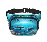 Phayah Riñonera Whales Under The Sea para hombres, mujeres, entrenamiento, viajes, casual, correr, senderismo, ciclismo, riñonera