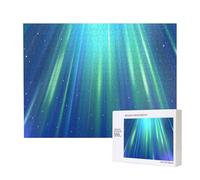Phayah Rompecabezas azul de Aurora Boreal para adultos, 500 piezas. Decoración del hogar, fiesta de cumpleaños para hombres y mujeres, 20.4 x 15 pulgadas