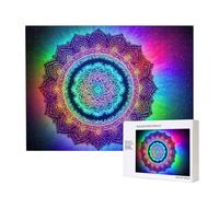 Phayah Rompecabezas complejo de 500 piezas de mandala, rompecabezas de madera para familiares, amigos, decoración del hogar, arte de pared, 20.4 x 15 pulgadas