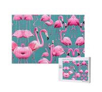 Phayah Rompecabezas de 1000 piezas para adultos, diseño de una bandada de flamencos, decoración del hogar, fiesta de cumpleaños para hombres y mujeres, 74.5 x 19.7 pulgadas