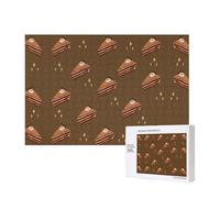 Phayah Rompecabezas de 300 piezas para pastel de chocolate, rompecabezas de madera para familiares, amigos, decoración del hogar, arte de pared, 15.7 x 11 pulgadas