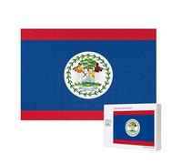 Phayah Rompecabezas de bandera de Belice para adultos, 300 piezas. Decoración del hogar, fiesta de cumpleaños para hombres y mujeres, 15.7 x 11 pulgadas