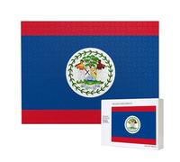 Phayah Rompecabezas de bandera de Belice para adultos, 500 piezas. Decoración del hogar, fiesta de cumpleaños para hombres y mujeres, 20.4 x 15 pulgadas