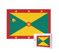 Phayah Rompecabezas de bandera de Granada para adultos, 300 piezas. Decoración del hogar, fiesta de cumpleaños para hombres y mujeres, 15.7 x 11 pulgadas