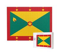 Phayah Rompecabezas de bandera de Granada para adultos, 500 piezas. Decoración del hogar, fiesta de cumpleaños para hombres y mujeres, 20.4 x 15 pulgadas