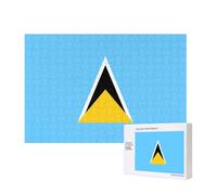 Phayah Rompecabezas de bandera de Santa Lucía para adultos, 300 piezas. Decoración del hogar, fiesta de cumpleaños para hombres y mujeres, 15.7 x 11 pulgadas