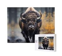 Phayah Rompecabezas de bisonte norteamericano de 500 piezas para rompecabezas de madera para familiares, amigos, decoración del hogar, arte de pared, 20.4 x 15 pulgadas
