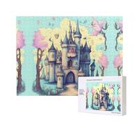Phayah Rompecabezas de castillo de cuento de hadas de 500 piezas para rompecabezas de madera para familiares, amigos, decoración del hogar, arte de pared, 20.4 x 38.1 cm