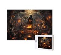 Phayah Rompecabezas de fiesta de Halloween de 300 piezas para rompecabezas de madera para familiares y amigos, decoración del hogar, arte de pared de 15.7 x 11 pulgadas