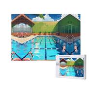 Phayah Rompecabezas de flamenco y piscina para adultos, 1000 piezas. Decoración del hogar, fiesta de cumpleaños para hombres y mujeres, 29.5 x 19.7 pulgadas