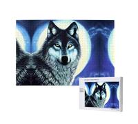 Phayah Rompecabezas de lobo bajo la luna para adultos, 1000 piezas, decoración del hogar, fiesta de cumpleaños para hombres y mujeres, 29.5 x 19.7 pulgadas