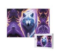 Phayah Rompecabezas de lobo blanco morado para adultos, 1000 piezas. Decoración del hogar, fiesta de cumpleaños para hombres y mujeres, 29.5 x 19.7 pulgadas