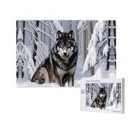 Phayah Rompecabezas de lobo en la nieve para adultos, 1000 piezas, decoración del hogar, fiesta de cumpleaños para hombres y mujeres, 29.5 x 19.7 pulgadas