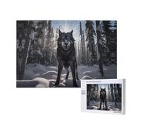 Phayah Rompecabezas de lobo en nieve para adultos, 1000 piezas. Decoración del hogar, fiesta de cumpleaños para hombres y mujeres, 29.5 x 19.7 pulgadas