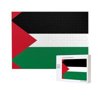 Phayah Rompecabezas de madera de la bandera del Estado de Palestina de 500 piezas para familia, amigos, decoración del hogar, arte de pared, 20.4 x 38.1 cm
