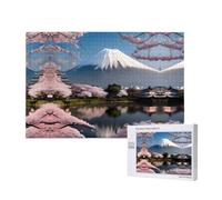 Phayah Rompecabezas de madera para niños, 1000 piezas, para decoración del hogar, 75 x 50 cm, monte Fuji en patrón de principios de primavera