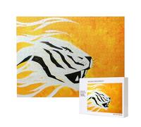 Phayah Rompecabezas de madera para niños y adultos, 500 piezas, decoración del hogar, 52 x 38 cm, patrón simplificado de cabeza de tigre