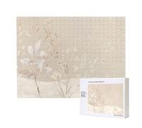 Phayah Rompecabezas de madera para niños y adultos, 500 piezas, decoración del hogar, 52 x 38 cm, patrón de polvo plateado y blanco