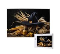 Phayah Rompecabezas de maíz con sombrero de bruja para adultos, 1000 piezas. Decoración del hogar, fiesta de cumpleaños para hombres y mujeres, 29.5 x 19.7 pulgadas