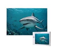 Phayah Rompecabezas de tiburón gris de arrecife de 1000 piezas para rompecabezas de madera, rompecabezas de madera para familia, amigos, decoración del hogar, arte de pared, 29.5 x 19.7 pulgadas
