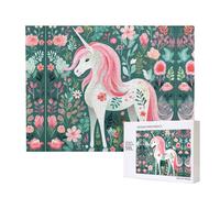 Phayah Rompecabezas de unicornio con pelo rosa para adultos, 500 piezas. Decoración del hogar, fiesta de cumpleaños para hombres y mujeres, 20.4 x 15 pulgadas