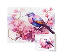 Phayah Rompecabezas único con diseño de pájaro en flor de durazno, para decoración del hogar, 500 piezas