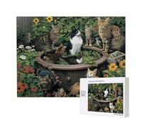 Phayah Rompecabezas único con diseño de tanque de gato por flor, para decoración del hogar, 500 piezas