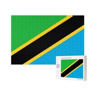 Phayah Rompecabezas único con patrón de bandera de Tanzania para decoración del hogar, 300 piezas