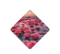 Phayah Roses By The Sea - Ambientador cuadrado con aroma a lavanda para coche, 6 unidades