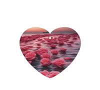 Phayah Roses By The Sea - Ambientador de fragancia para coche, aroma de lavanda, en forma de corazón, para colgar en el interior del coche, 6 unidades