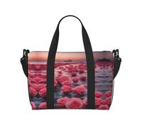 Phayah Roses By The Sea - Bolsa de viaje deportiva, bolsa de gimnasio, bolsa de hombro para fin de semana, bolsa de noche para mujer, color negro, talla única, Negro, One Size