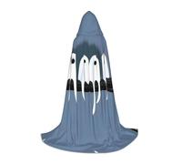 PHAYAH Row Of Ghosts In A Tree - Poncho con capucha unisex de Navidad para cosplay, Halloween, fiesta de máscaras, talla L