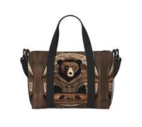 Phayah Rustic Bear - Bolsa de viaje para equipaje de mano, plegable, unisex, para viajes en avión