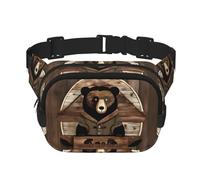 Phayah Rustic Bear - Riñonera para hombre y mujer con correa ajustable para entrenamiento al aire libre, viajes, casual, correr, senderismo, ciclismo