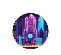 Phayah Sci-Fi - Ambientador de fragancia para coche, diseño de ciudad, aroma de lavanda, forma redonda, para colgar en el interior del coche, 6 unidades