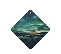 Phayah Sea Under The Aurora Borealis - Ambientador de fragancia cuadrada para coche, aroma a lavanda, 6 unidades